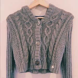 button up hooded sweater